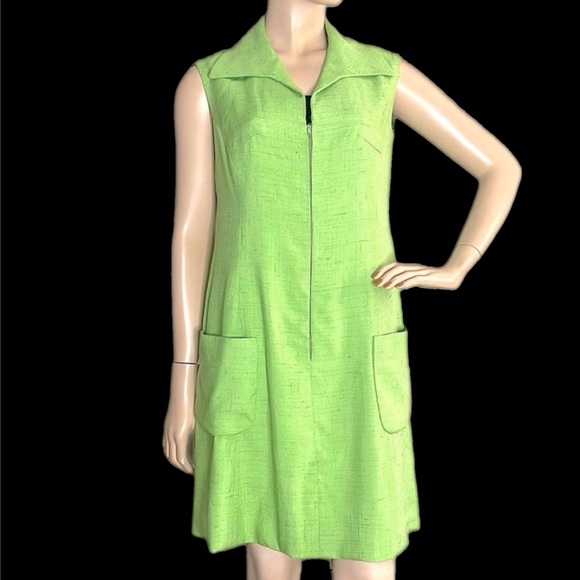 Vintage Mod Lime Green Adele Simpson Dress - Picture 1 of 15